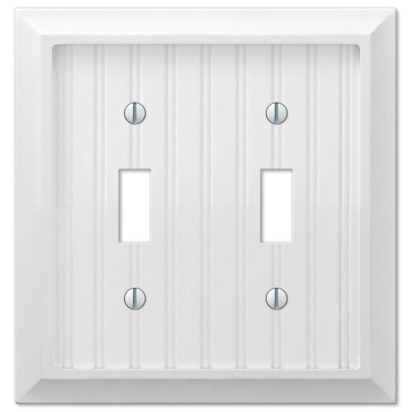 Amertac 5.06 x 3.12 in. 2 Toggle Cottage White Wood Wall Plate 279TTW